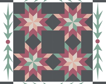Christmas Poinsettia Barn Quilt Pattern: Digital PDF SVG Printable