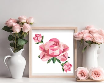 Rose Barn Quilt Pattern: Digital PDF SVG Printable
