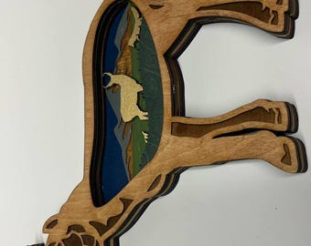 5-Layer Antelope Laser Cut File: 3D Wooden Art (Digital Download)