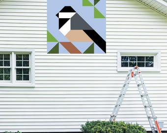 Chickadee Quilt Block Pattern: Traditional Barn Quilt Design (Digital Download)