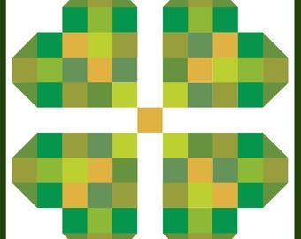 Shamrock Quilt Block Pattern: St. Patrick's Day Barn Quilt (Digital Download)