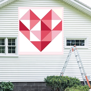 Herz Gemalte Scheune Quilt Digitales PDF SVG Muster Bundle