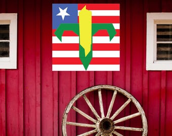 Corn Field Barn Quilt Pattern: Rustic Farmhouse Decor (Digital SVG PDF)