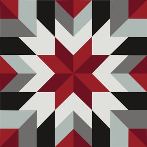 Winter Morning Barn Quilt Digital PDF SVG Printable Pattern | Wood Barn Quilt | Paint yourself Barn Quilt downable PDF Bundle