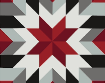 Winter Morning Barn Quilt Pattern: Snowflake Design (Digital PDF, SVG)