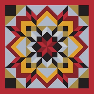 Carpenter Star Barn Quilt Pattern: 30x30 cm große Holzdecke, SVG, PDF (Digitaler Download)