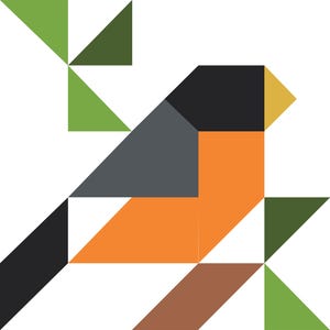 Robin Quilt Block Pattern American Robin Quilt Block Pattern - Geometric Barn Quilt (digital ...