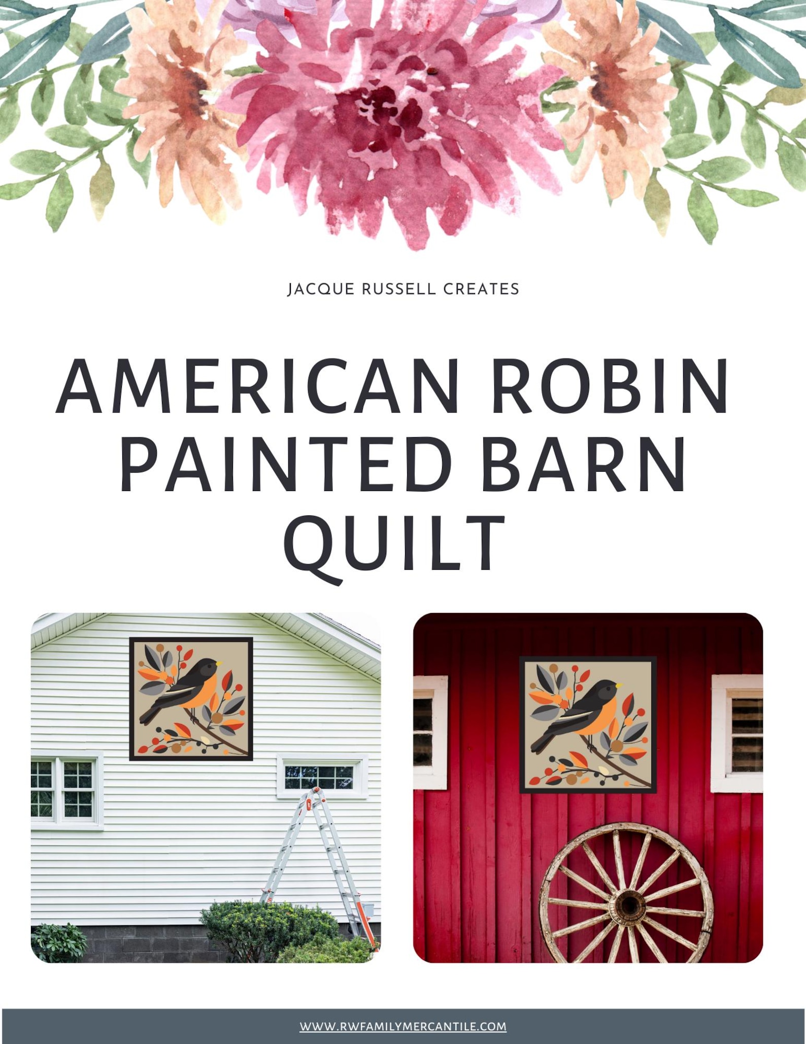 Robin Quilt Block Pattern Modern Robin Quilt Block Pattern: DIY Barn Quilt Decor (digital ...