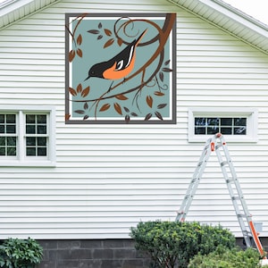 12 x 12 "Oriole Barn Quilt Digital PDF SVG Patrón imprimible / Wood Barn Quilt / Pintar tú mismo Barn Quilt PDF descargable