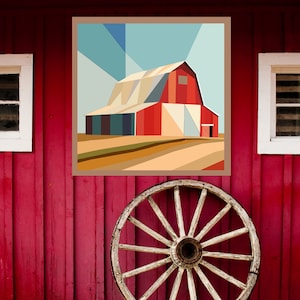 12 x12&quot; Barn Scene Barn Quilt Digital PDF SVG Pattern