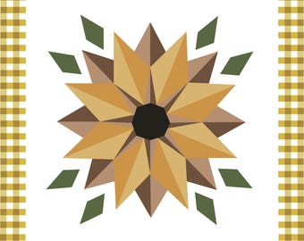 Sunflower Barn Quilt Pattern: Farmhouse DIY Decor (Digital Download)