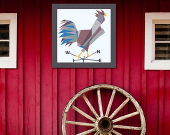 Chicken Weathervane Barn Quilt Pattern: Farmhouse DIY (Digital Download)