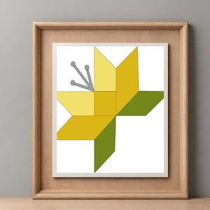 Flower Barn Quilt Pattern: Floral Wood Quilt Design (PDF, SVG)