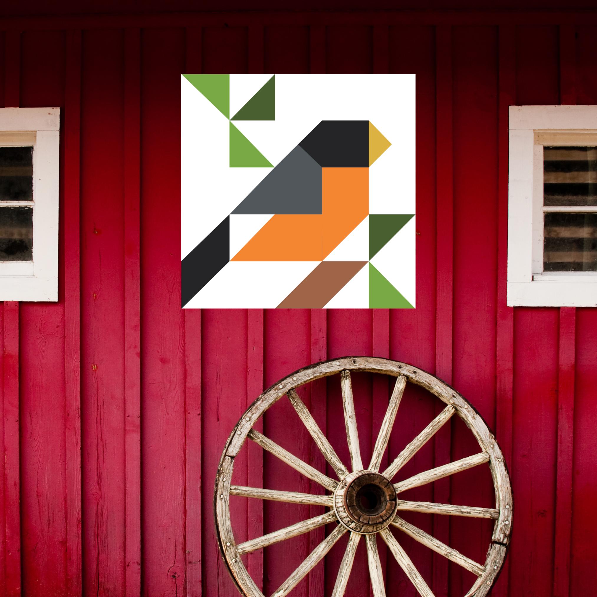 Robin Quilt Block Pattern American Robin Quilt Block Pattern - Geometric Barn Quilt (digital ...