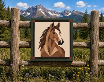 Horse Laser Cut File, Geometric Horse SVG, Western Ranch Decor, Equestrian Wood Sign