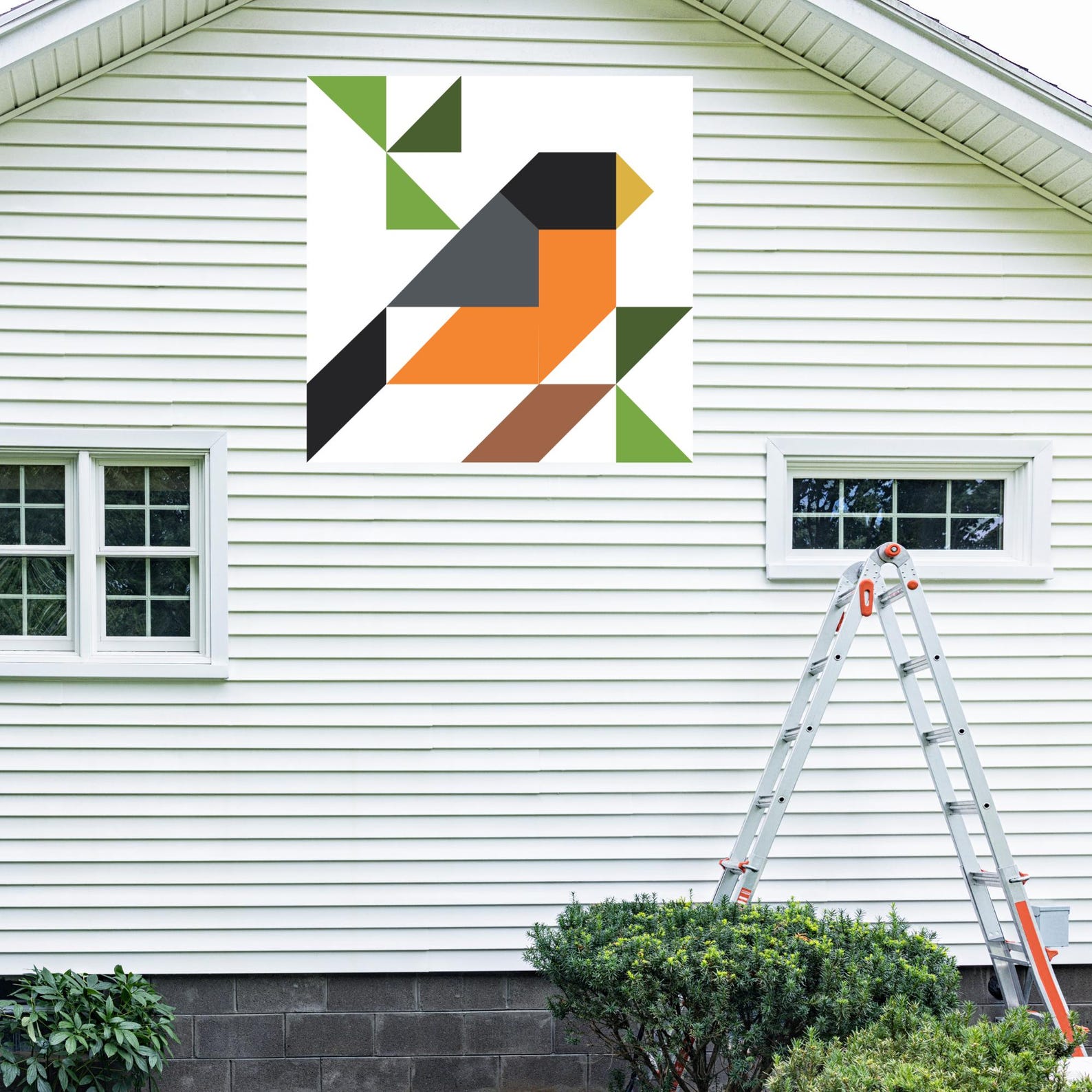 Robin Quilt Block Pattern American Robin Quilt Block Pattern - Geometric Barn Quilt (digital ...