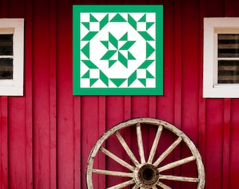 Jadeite Minimalist Barn Quilt Block Pattern: DIY Decor (Digital Download)