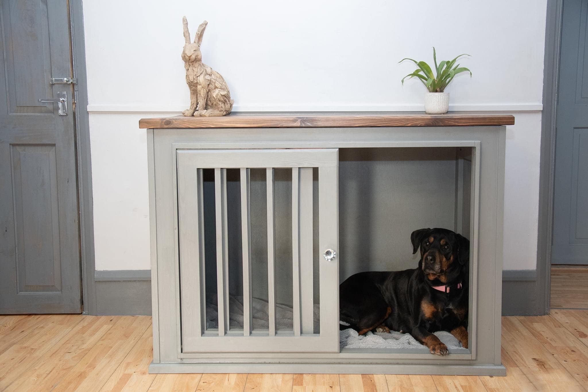 Wooden Dog Bed crate Furniture Indoor Kennel With Sliding Doors Choice of Colour. Free Delivery Uk. Etsy Canada