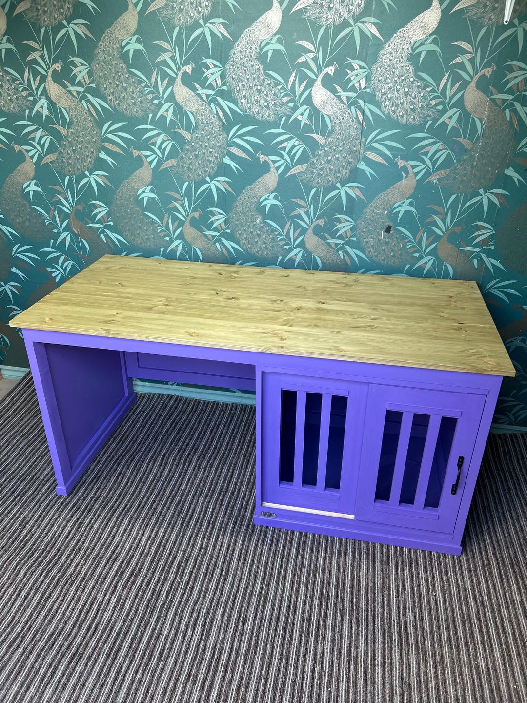 Wooden Dog Bed Desk/crate/ Indoor Kennel With Sliding Doors, Choice of ...