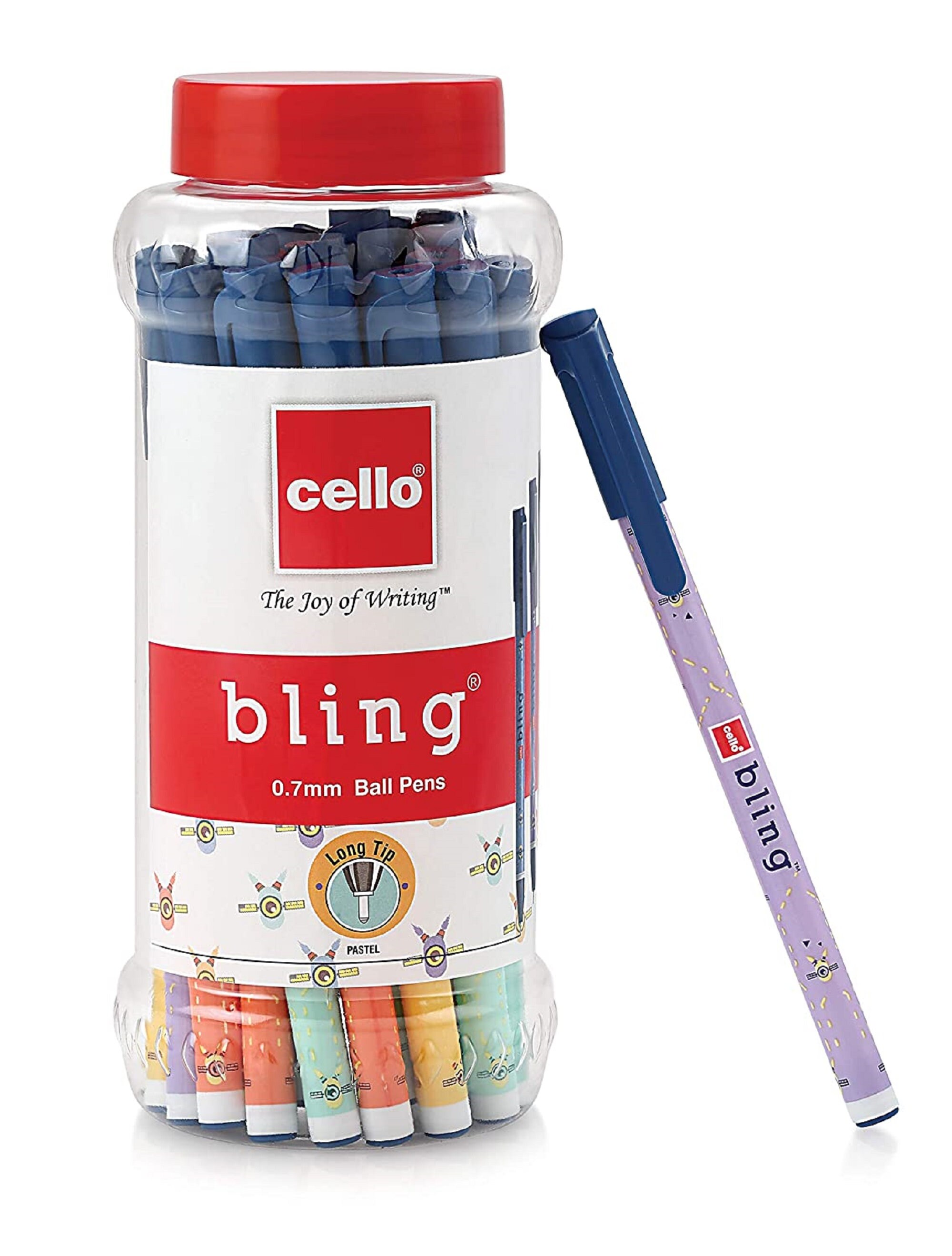 Cello Bling Pastel Ball Pens 25 Pens Jar Blue Ballpen Etsy