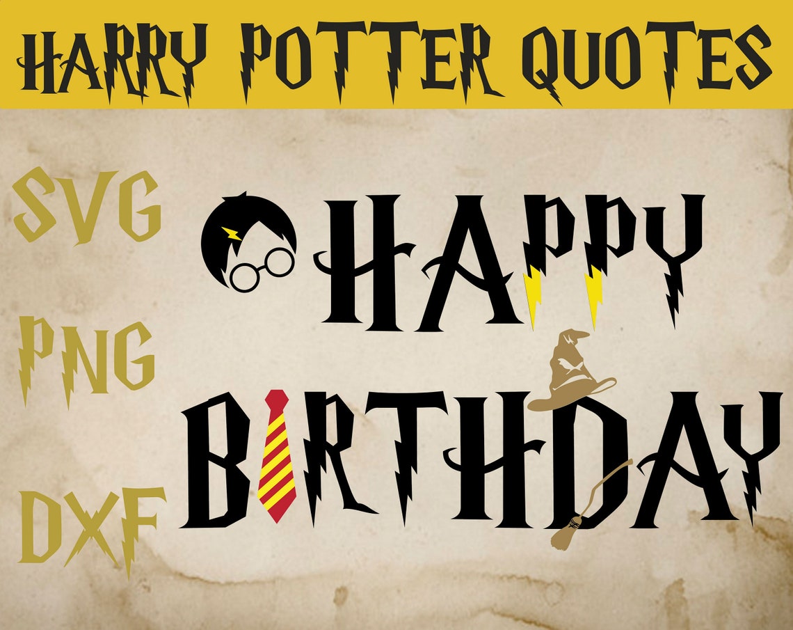 Happy birthday svg dxf png Harry Potter svgdxf png Harry | Etsy