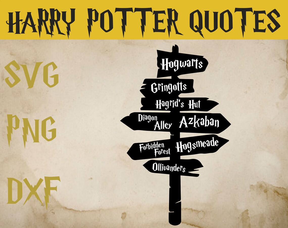 Hogwarts signpost svg dxf png Harry Potter svgdxf png | Etsy