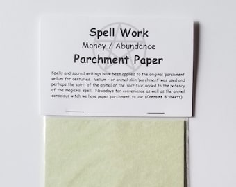 Spell Work Parchment Paper Money & Abundance