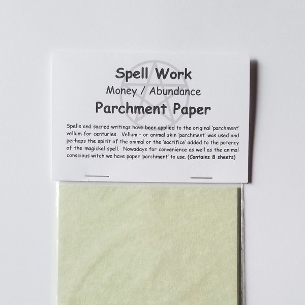 Spell Work Parchment Paper Money & Abundance