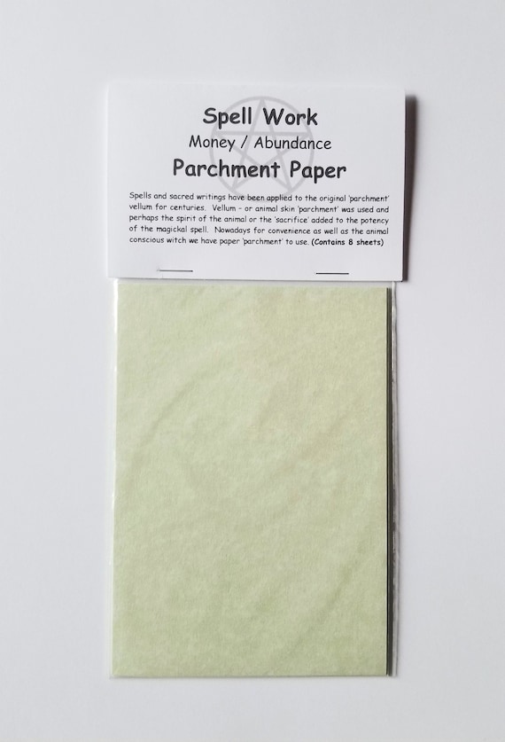 Spell Work Parchment Paper Money & Abundance