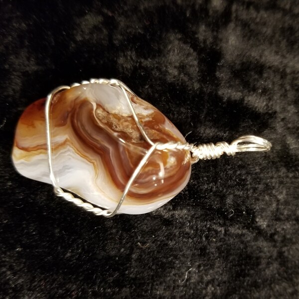 Fire Agate Pendant - Etsy