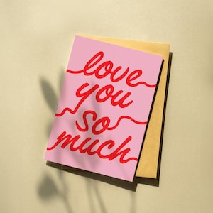 Valentijnsdag LOVE YOU S'MUCH krabbelwenskaart
