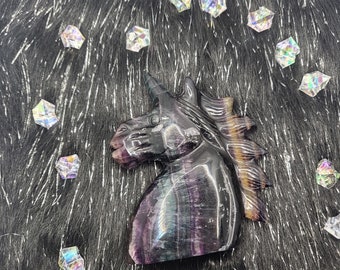 Large Fluorite Unicorn Head (with small chip)