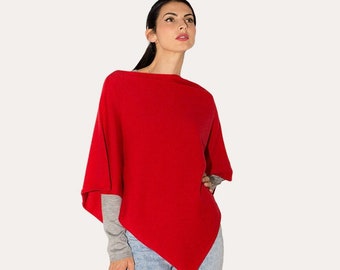 Poncho de mezcla de cachemira - Capa de cachemira para mujer / Abrigo de mezcla de cachemira para mujer - Hecho en Italia