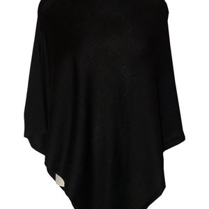 Poncho in Pure Cotton Czarny