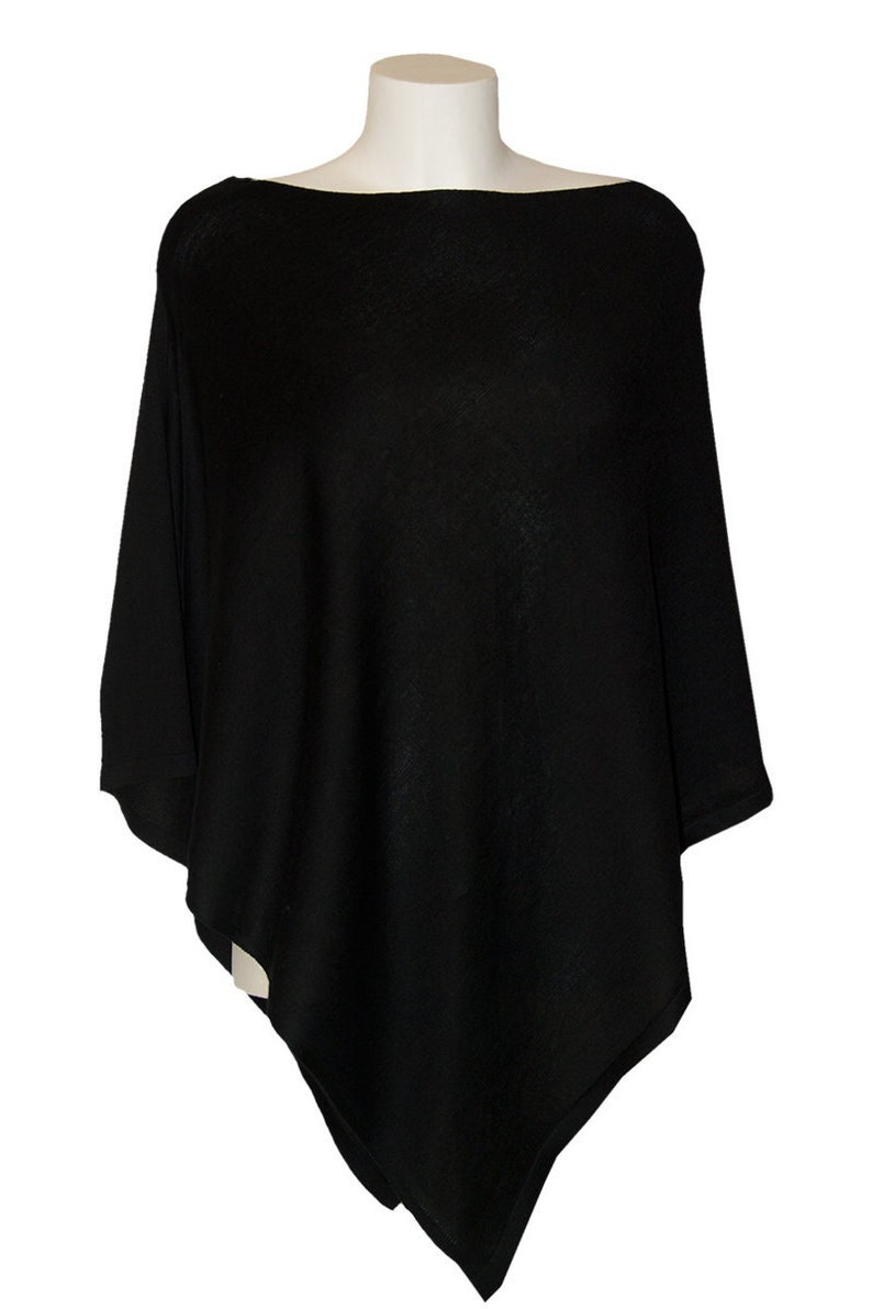 Poncho in Pure Cotton Czarny