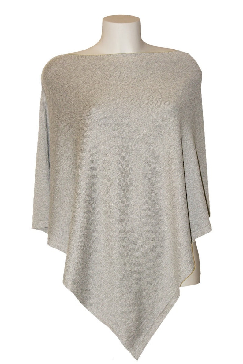 Poncho in Pure Cotton Grey