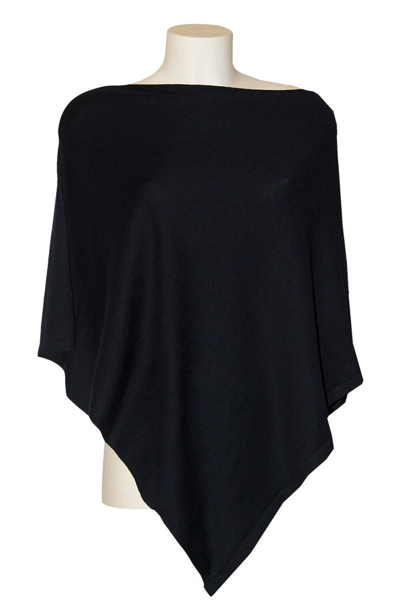 Poncho in Pure Cotton Niebieski