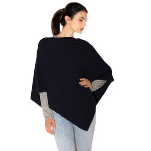 Poncho en mélange de cachemire Cape en cachemire pour femmes / Pardessus en mélange de cachemire pour femmes Fabriqué en Italie Bleu