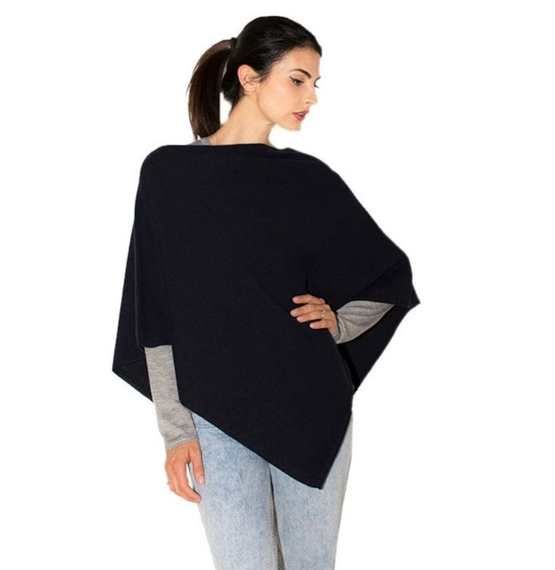 Poncho en mélange de cachemire Cape en cachemire pour femmes / Pardessus en mélange de cachemire pour femmes Fabriqué en Italie Bleu