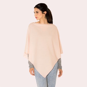 Poncho en mélange de cachemire Cape en cachemire pour femmes / Pardessus en mélange de cachemire pour femmes Fabriqué en Italie Rose