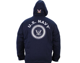 Chaqueta de lona con capucha de la Marina de los EE. UU.