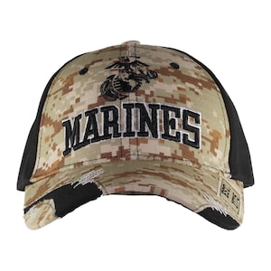 US Marines Distressed Camo Cap