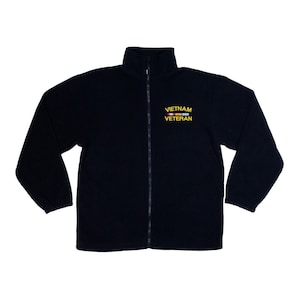 Made in the USA Vietnam Veteran Black Fleece Zip-Up Jacket