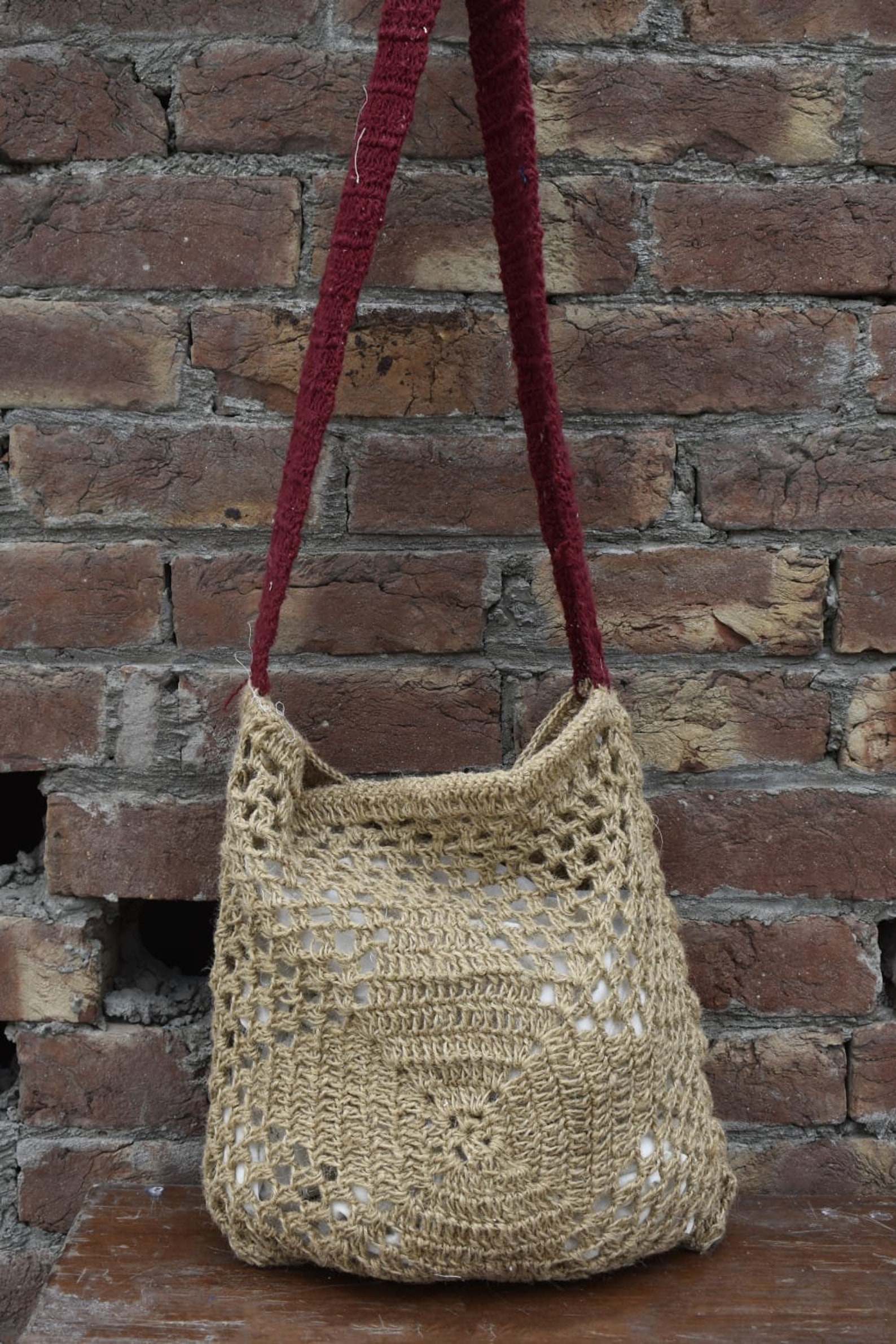 Hobo Granny Square handmade Mesh Crochet Market Bag Shoulder | Etsy