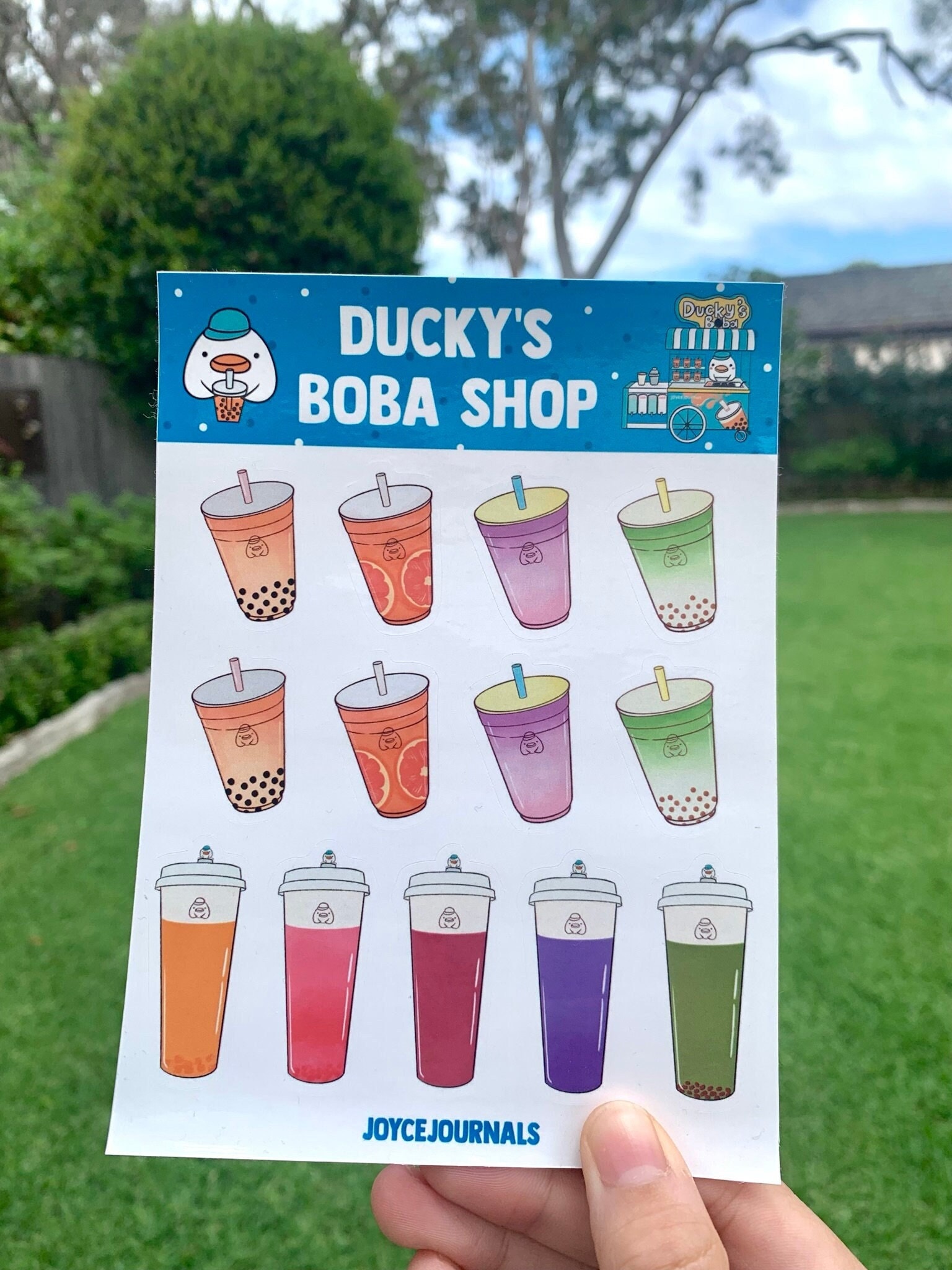 Cute Boba Stickers L Boba Sticker Sheet L Ducky's Boba Shop Sticker Set ...