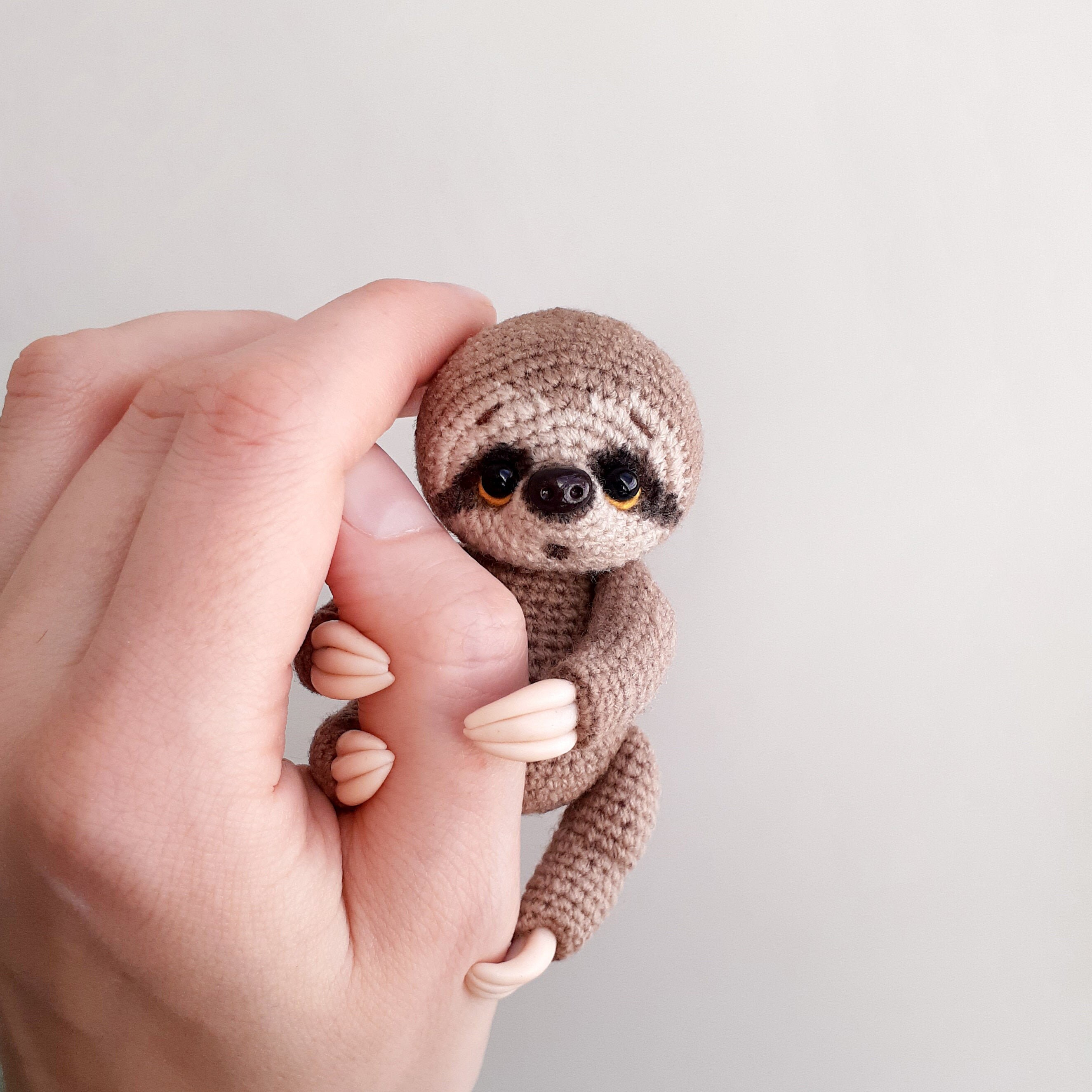 Mini baby sloth stuffed animal Crochet sloth amigurumi toy Etsy