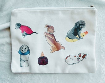 Large Dog Pencil Case with Zip