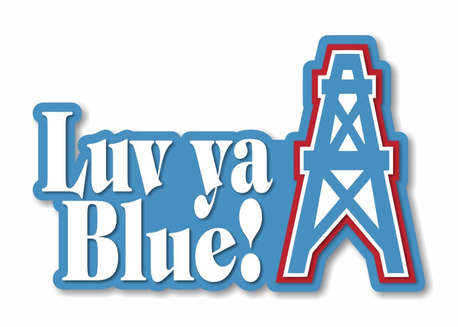 Houston Oilers Luv ya Blue Retro Decal Etsy