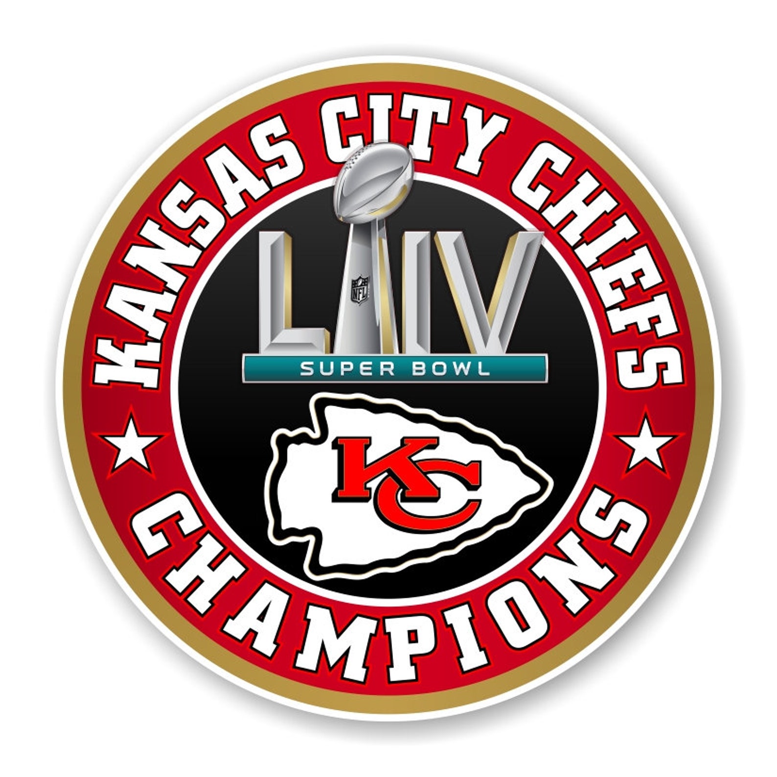 Kansas City KC Chiefs Champions SB54 Round Decal Etsy