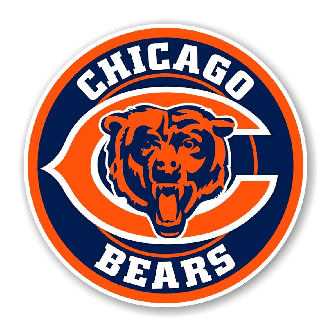 Chicago Bears Round Decal | Etsy